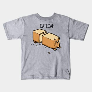 Sliced Catloaf, Cat Bread Loaf Funny Cat Lover Digital Illustration Kids T-Shirt